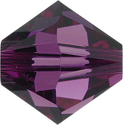 Swarovski Crystal 4mm Bicone Bead 5328 - Amethyst - Dark Purple - Transparent Finish