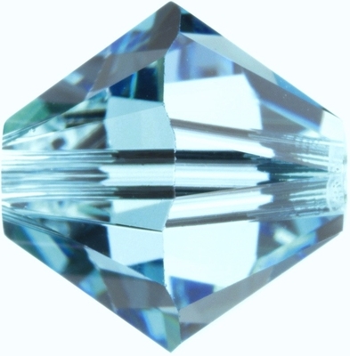 Swarovski Crystal 4mm Bicone Bead 5328 - Aquamarine - Aqua Blue - Transparent Finish