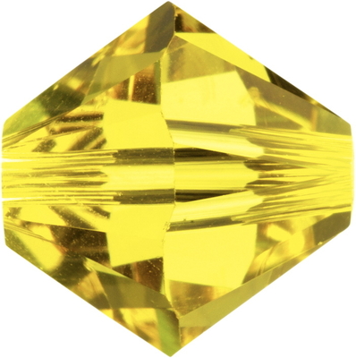 Swarovski Crystal 4mm Bicone Bead 5328 - Citrine - Yellow - Transparent Finish