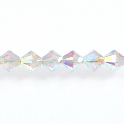 Swarovski Crystal 4mm Bicone Bead 5328 - Crystal AB 2X - Clear - Transparent Double Iridescent Finish