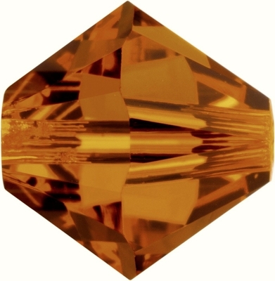 Swarovski Crystal 4mm Bicone Bead 5328 - Crystal Copper - Transparent Iridescent Finish
