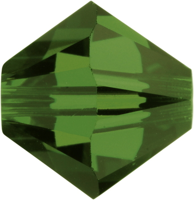 Swarovski Crystal 4mm Bicone Bead 5328 - Fern Green - Transparent Finish