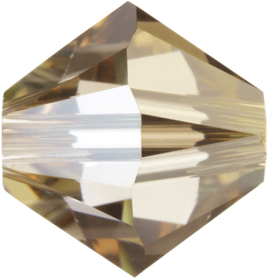 Swarovski Crystal 4mm Bicone Bead 5328 - Crystal Golden Shadow - Transparent with Finish