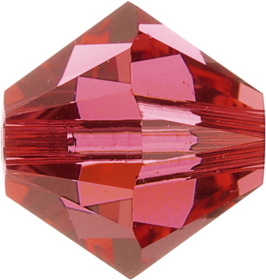 Swarovski Crystal 4mm Bicone Bead 5328 - Indian Pink - Transparent Finish
