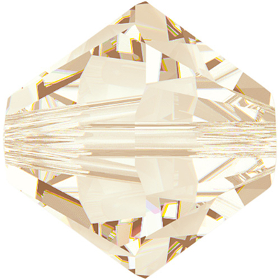 Swarovski Crystal 4mm Bicone Bead 5328 - Light Silk - Transparent Finish