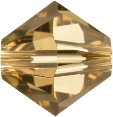 Swarovski Crystal 4mm Bicone Bead 5328 - Light Colorado Topaz - Light Brown - Transparent Finish