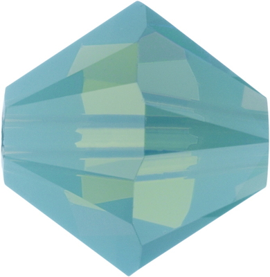 Swarovski Crystal 4mm Bicone Bead 5328 - Pacific Opal - Blue Green - Opalescent Finish