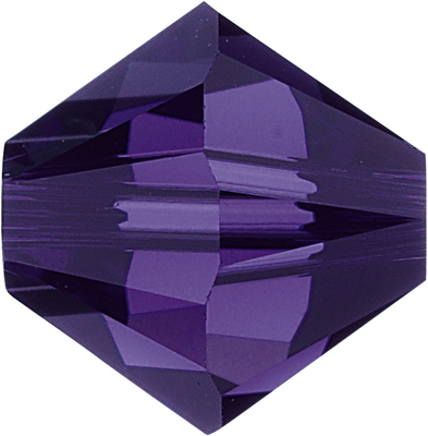 Swarovski Crystal 4mm Bicone Bead 5328 - Purple Velvet - Dark Royal Purple - Transparent Finish