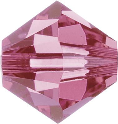 Swarovski Crystal 4mm Bicone Bead 5328 - Rose - Pink - Transparent Finish