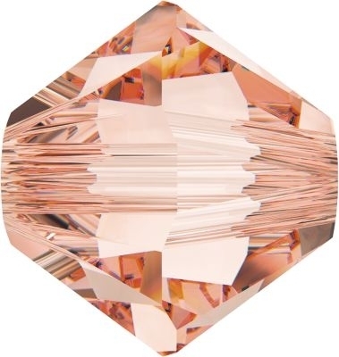 Swarovski Crystal 4mm Bicone Beads 5328 - Rose Peach - Transparent Finish