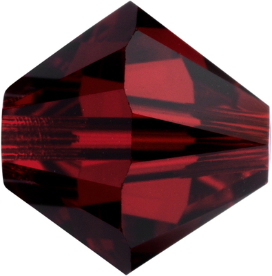 Swarovski Crystal 4mm Bicone Bead 5328 - Siam - Deep Red - Transparent Finish
