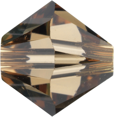 Swarovski Crystal 4mm Bicone Bead 5328 - Light Smoked Topaz - Brown - Transparent Finish