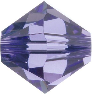 Swarovski Crystal 4mm Bicone Bead 5328 - Tanzanite - Bluish Purple - Transparent Finish