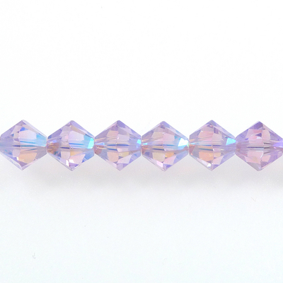 Swarovski Crystal 4mm Bicone Bead 5328 - Violet AB 2X - Purple - Transparent Double Iridescent Finish