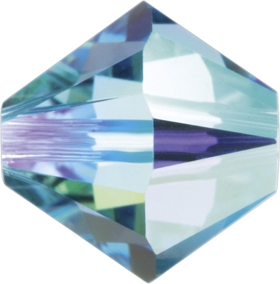 Swarovski Crystal 5mm Bicone Bead 5328 - Aquamarine AB - Aqua Blue - Transparent Iridescent Finish