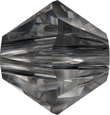 Swarovski Crystal 5mm Bicone Bead 5328 - Crystal Silver Night - Transparent with Half Coat Finish