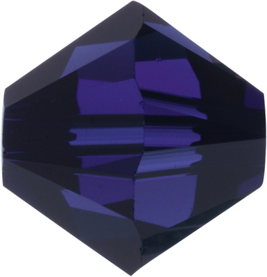 Swarovski Crystal 5mm Dark Indigo Blue Bicone Bead 5328 - Transparent
