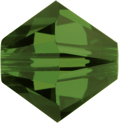 Swarovski Crystal 5mm Bicone Bead 5328 - Fern Green - Transparent Finish