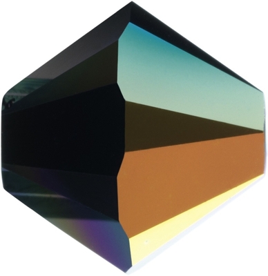 Swarovski Crystal 5mm Bicone Bead 5328 - Jet AB - Black - Opaque Iridescent Finish