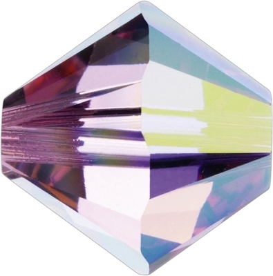 Swarovski Crystal 5mm Rose AB Bicone Bead 5328 - Transparent Iridescent