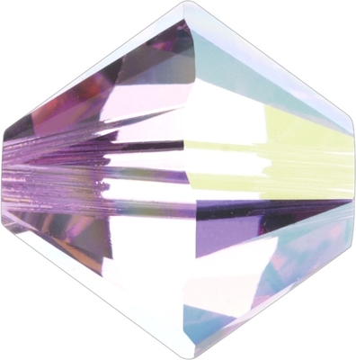 Swarovski Crystal 5mm Bicone Bead 5328 - Light Rose AB - Light Pink - Transparent Iridescent Finish