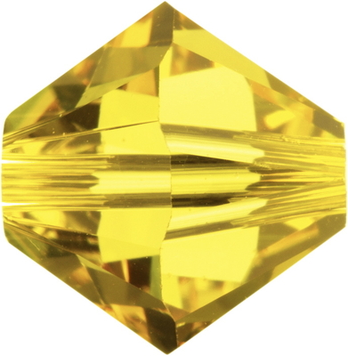 Swarovski Crystal 5mm Bicone Bead 5328 - Light Topaz - Light Gold - Transparent Finish