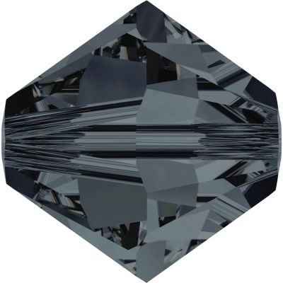 Swarovski Crystal 6mm Graphite Bicone Bead 5328 with Transparent Finish