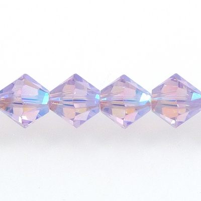 Swarovski Crystal 6mm Bicone Bead 5328 - Violet AB 2X - Purple - Transparent Double Iridescent Finish