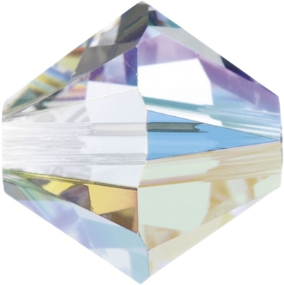 Swarovski Crystal 8mm Bicone Bead 5328 - Crystal AB - Clear - Transparent Iridescent Finish