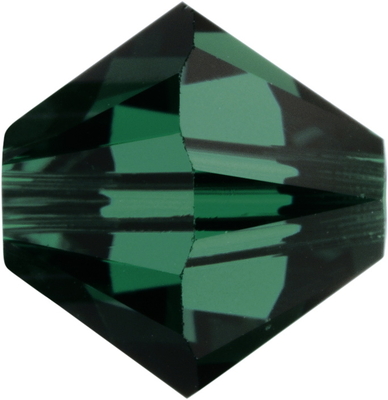 Swarovski Crystal 8mm Bicone Bead 5328 - Emeral - Dark Green - Transparent Finish