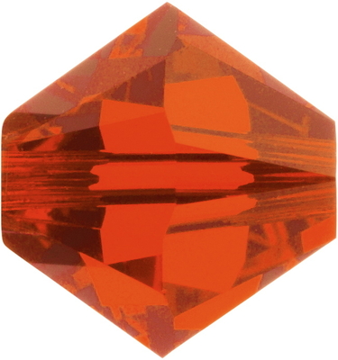 Swarovski Crystal 8mm Bicone Bead 5328 - Hyacinth - Orange - Transparent Finish