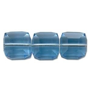 Swarovski Crystal 4mm Cube Bead 5601 - Aquamarine - Aqua Blue - Transparent Finish