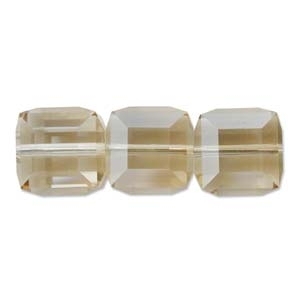 Swarovski Crystal 4mm Cube Bead 5601 - Crystal Golden Shadow - Transparent with Finish
