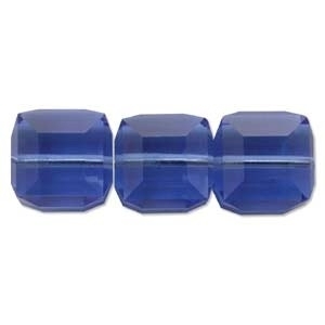 Swarovski Crystal 4mm Cube Bead 5601 - Sapphire - Blue - Transparent Finish