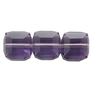 Swarovski Crystal 4mm Cube Bead 5601 - Tanzanite - Bluish Purple - Transparent Finish