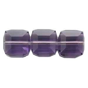 Swarovski Crystal 6mm Cube Bead 5601 - Tanzanite - Bluish Purple - Transparent Finish
