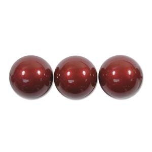 Swarovski Crystal 4mm Round Pearl Bead 5810 - Bordeaux - Pearlescent Finish | Faux Glass Pearls
