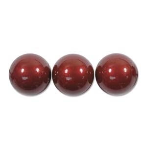 Swarovski Crystal 6mm Round Pearl Bead 5810 - Bordeaux - Pearlescent Finish | Faux Glass Pearls