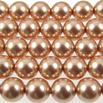 Swarovski Crystal 6mm Round Pearl 5810 - Rose Gold - Pearlescent Finish Swarovski Crystal 6mm Round Pearl Bead 5810 - Rose Gold - Pearlescent Finish | Faux Glass Pearls