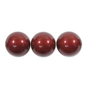 Swarovski Crystal 8mm Round Pearl Bead 5810 - Bordeaux - Pearlescent | Faux Glass Pearls