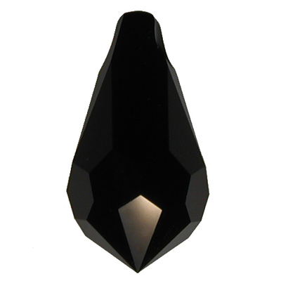 Swarovski Crystal 22x11mm Teardrop Pendant 6000 - Jet - Black - Opaque Finish