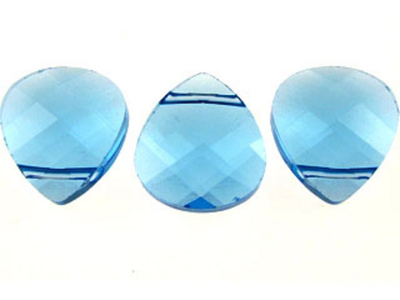 Swarovski Crystal 11x10mm Flat Briolette Pendant 6012 - Aquamarine - Aqua Blue - Transparent Finish