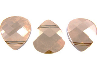 Swarovski Crystal 11x10mm Flat Briolette Pendant 6012 - Crystal Golden Shadow - Transparent with Finish