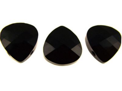 Swarovski Crystal 11x10mm Flat Briolette Pendant 6012 - Jet - Black - Opaque Finish