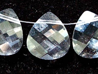 Swarovski Crystal 15x14mm Flat Briolette Pendant 6012 - Crystal - Clear - Transparent Finish