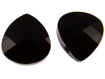 Swarovski Crystal 15x14mm Flat Briolette Pendant 6012 - Jet - Black - Opaque Finish