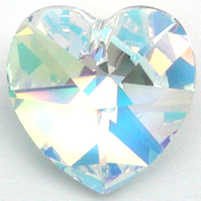 Swarovski Crystal AB 18mm Heart Pendant 6228 - Clear - Transparent Iridescent Finish
