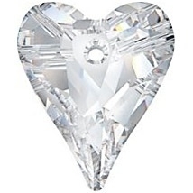Swarovski Crystal 12mm Wild Heart Pendant 6240 - Crystal - Clear - Transparent Finish