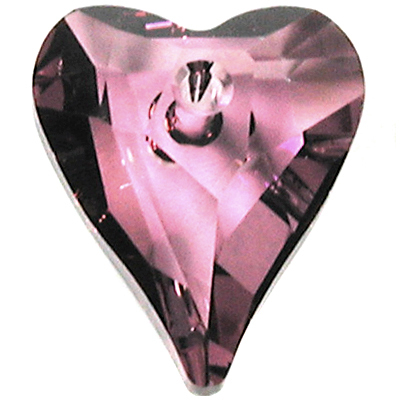 Swarovski Crystal 17mm Wild Heart Pendant 6240 - Crystal Antique Pink - Transparent Finish