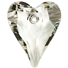 Swarovski Crystal 17mm Wild Heart Pendant 6240 - Crystal Silver Shade - Transparent with Finish